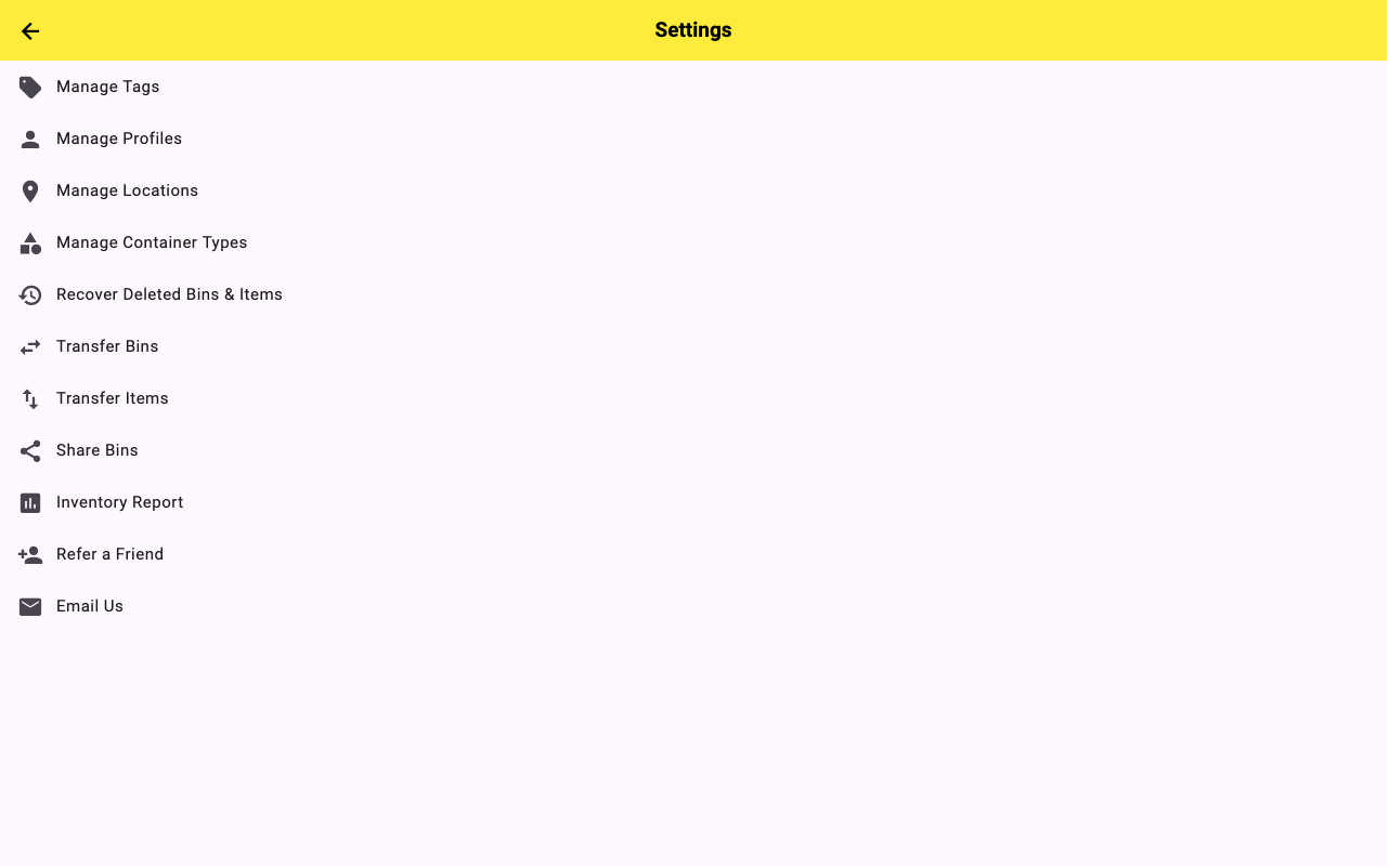 2PACK add bin form showing title, description, and photo fields