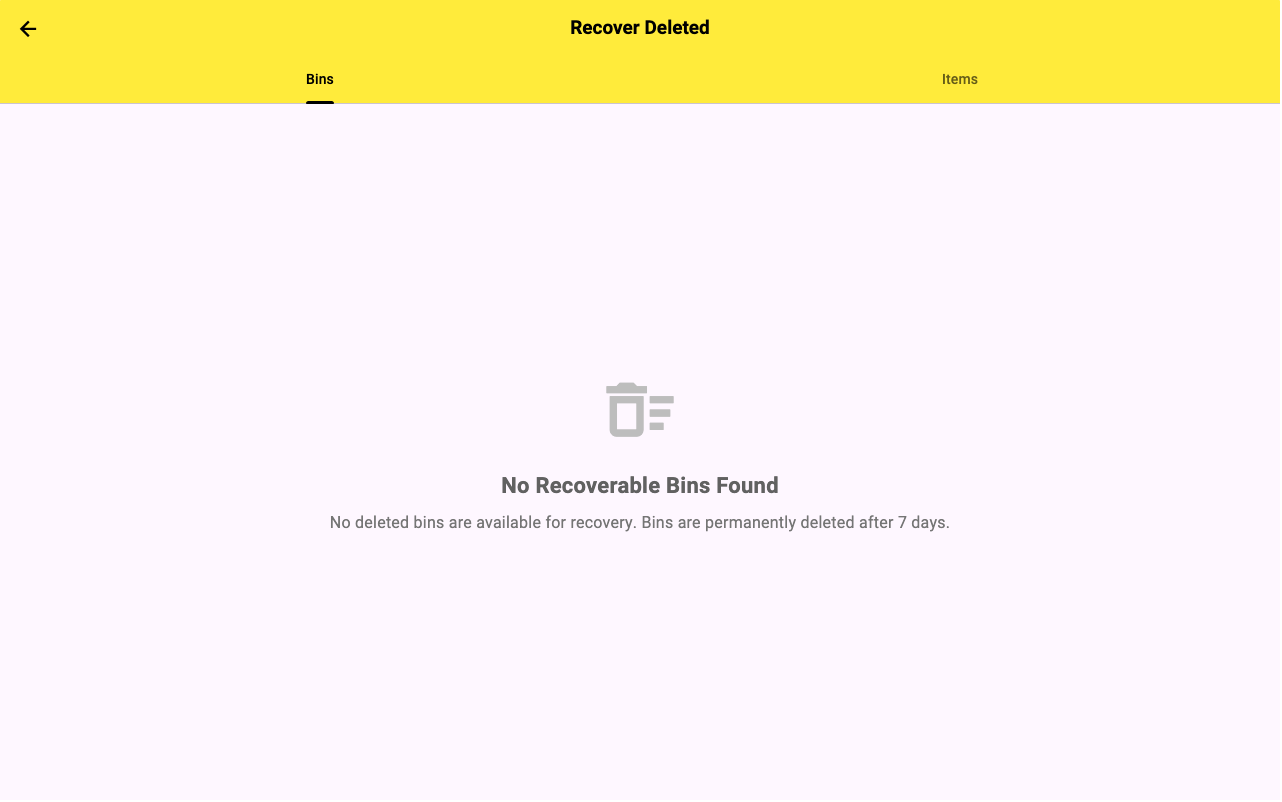 2PACK edit bin screen with images, tags, and location fields